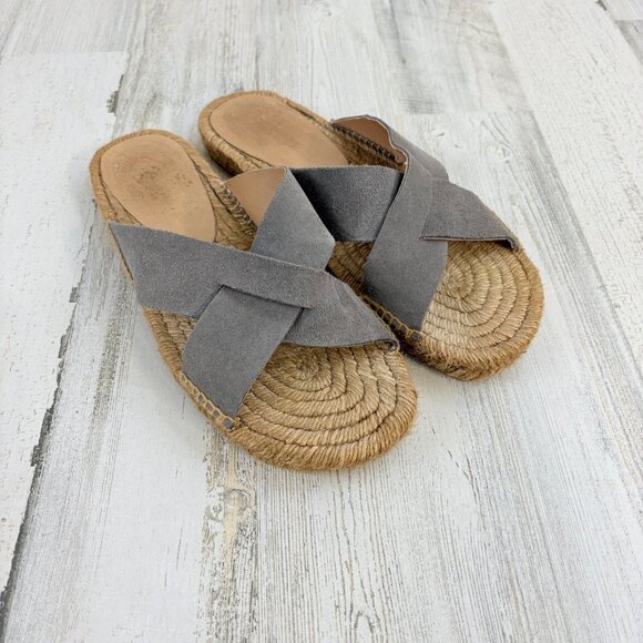 Castaner 41 10 Suede Leather Espadrille Slip On Slide - Picture 1 of 14